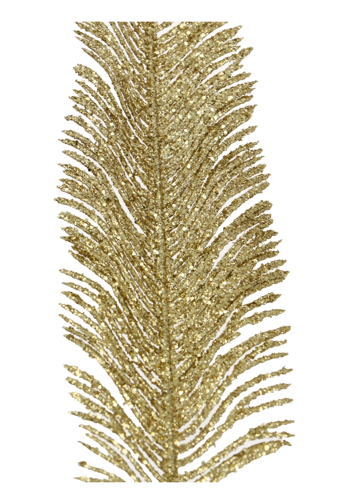 Kado Decoratie Gouden Glitter Veer XL 7cm x 44cm 6stuks