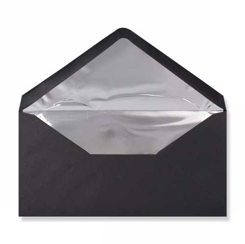 Luxe Enveloppen Dinant Zwart & Zilver 11x22cm 100stuks