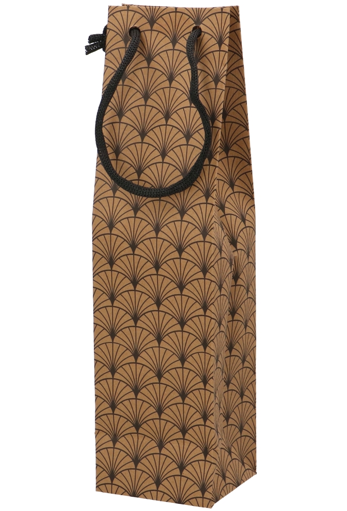 Wijnflestas Rustic Waves Kraft Venster 10x9x38cm 1 fles 20stuks