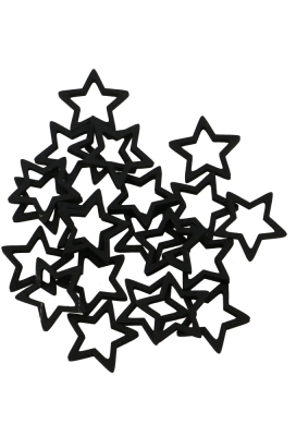 Houten Decoratie Stars Zwart 3cm 100stuks