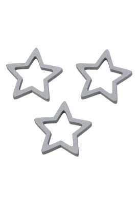 Houten Decoratie Stars Zilver 3cm 100stuks