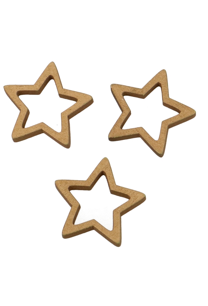 Houten Decoratie Stars Goud 3cm 100stuks