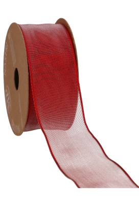 Kadolint Mat Metallic Gaas York & IJzerdraad Rood  40mm x 10meter