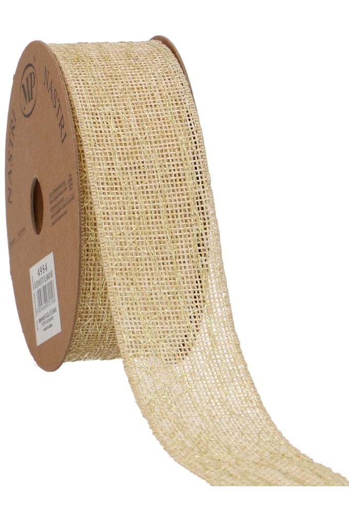 Geschenklint Jute Goud Metallic Winters Tale 40mm x 10meter