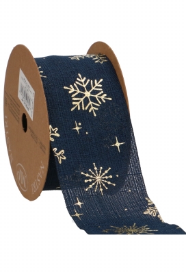 Luxe Kadolint Stof Blauw & Snow Gold 63mm x 10meter