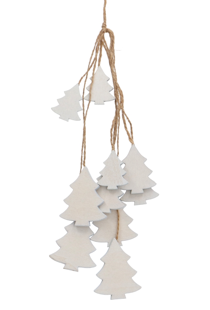 Decoratie Hanger Mobiel Houten Kerstboom & Koord 33cm 1stuks OP IS OP