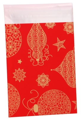 Kerstzakjes Folie Mita Plakstrip Kerst Magie Rood 10x13.5cm 100stuks