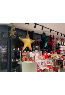 Decoratie Pionbino Stars Goud Medium 65cm doorsnee Met Koord 1stuks