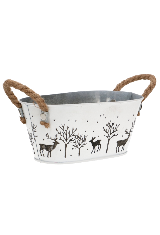 Zinken Emmertjes Rendier & Tree Met Jute Handgreep 20x11x9cm 1stuks