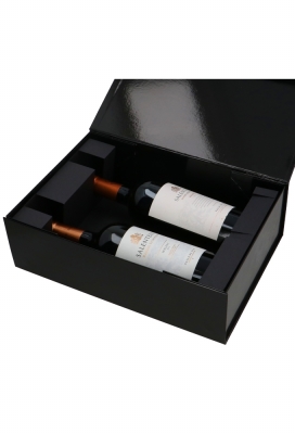 Wijn Magneetdozen New York FSC® Zwart Glans 33x22x10cm Inlay 2fl 25t