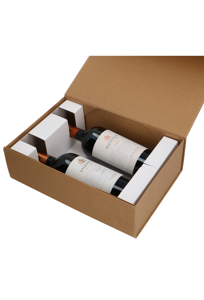 Wijn Magneetdozen New York FSC® Kraft Nat 33x22x10cm Inlay 2f 25stuks