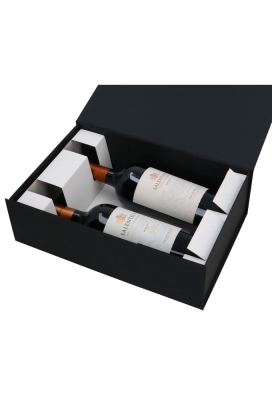 Wijn Magneetdozen New York FSC® Zwart Mat 33x22x10cm Inlay 2fl 25stuks