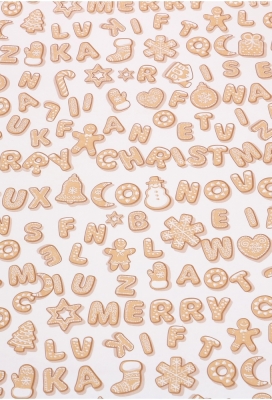 Kerstpapier Kraft Wit Gingerbread Delight 50cm x 25meter