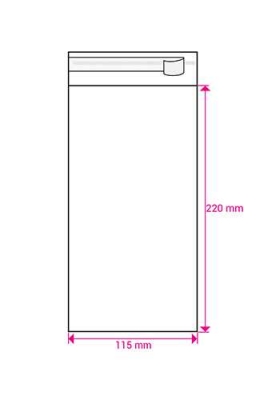 Cellofaan Zakjes Transparant Met Plakstrip 220x115mm 100stuks