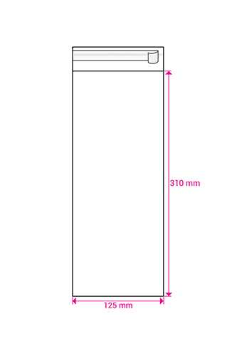 Cellofaan Zakjes Transparant Met Plakstrip 310x125mm 100stuks