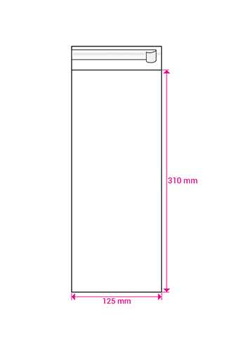 Cellofaan Zakjes Transparant Met Plakstrip 310x125mm 100stuks