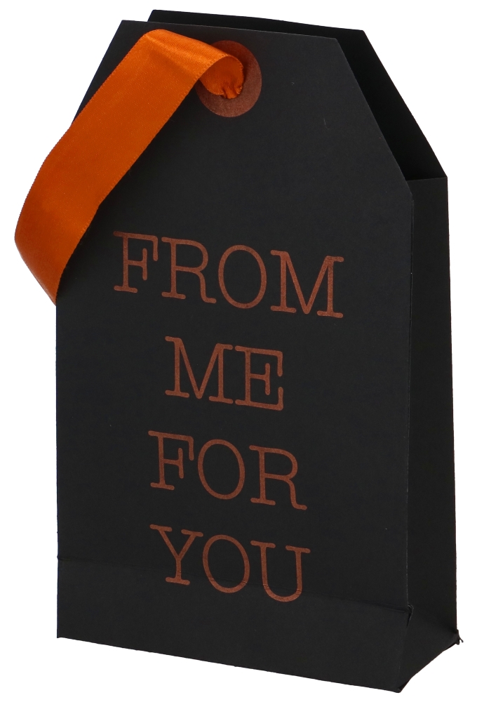 Geschenktasjes Carta Regalo Black From Me For You 14.5x6.5x24.5cm 12st