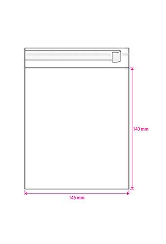 Cellofaan Zakjes Transparant Met Plakstrip 140x145mm 100stuks