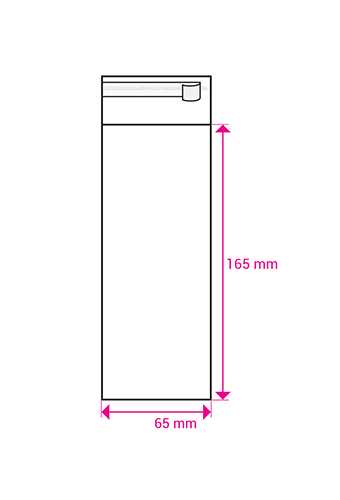 Cellofaan Zakjes Transparant Met Plakstrip 165x65mm 100stuks