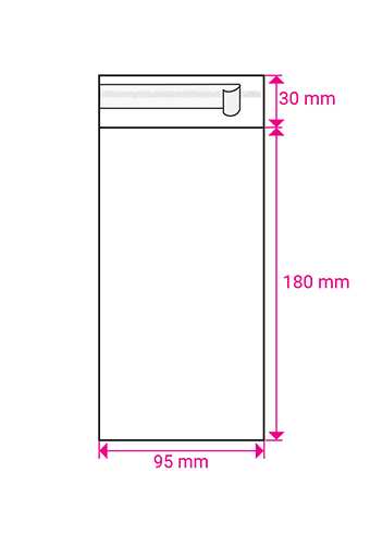 Cellofaan Zakjes Transparant Met Plakstrip 180x95mm 250stuks