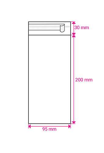 Cellofaan Zakjes Transparant Met Plakstrip 200x95mm 250stuks