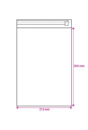 Cellofaan Zakjes Transparant Met Plakstrip 303x213mm 250stuks