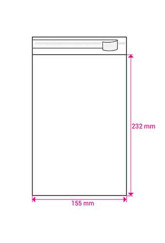 Cellofaan Zakjes Transparant Met Plakstrip 232x155mm 250stuks