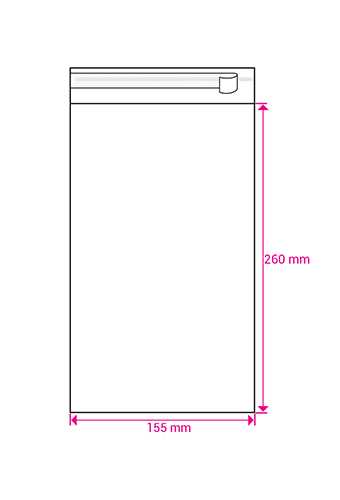 Cellofaan Zakjes Transparant Met Plakstrip 260x155mm 250stuks