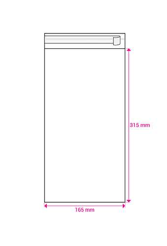 Cellofaan Zakjes Transparant Met Plakstrip 315x165mm 250stuks