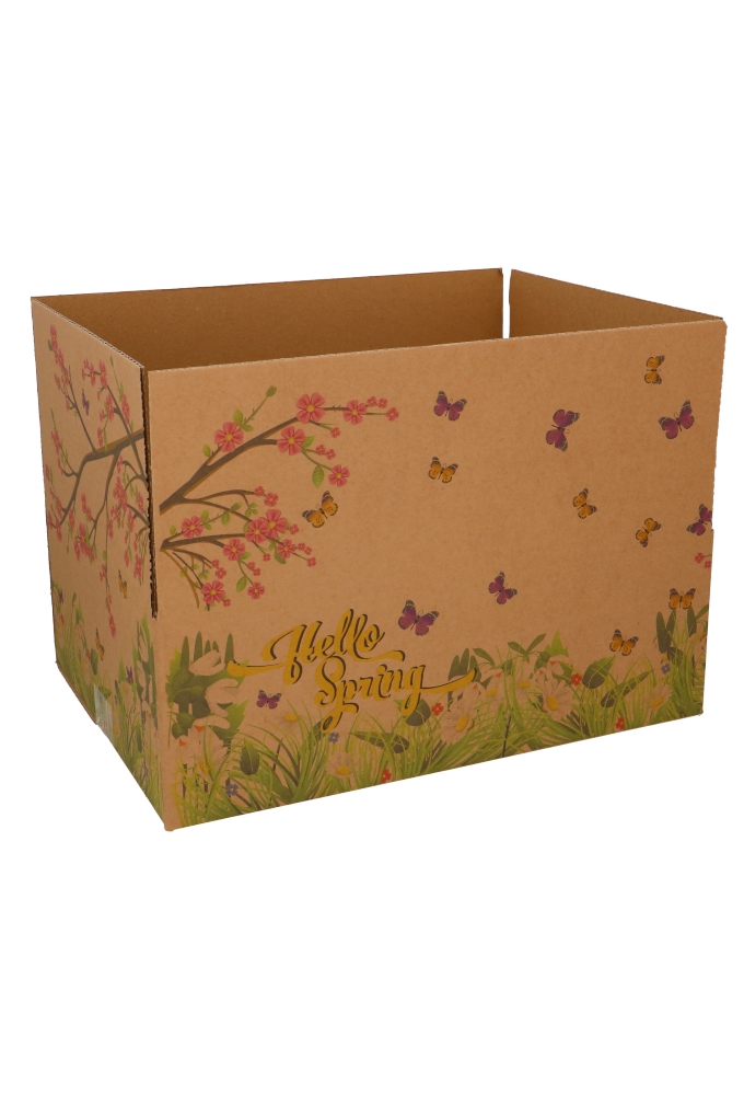 Geschenkdozen Hello Spring kraft 39x29x13cm 15stuks