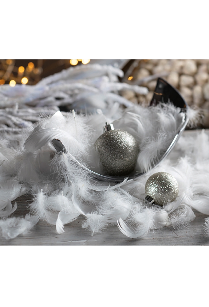 Decoratie Veren Sneeuw Wit 1.5 a 8cm 20gram