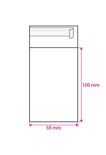 Cellofaan Zakjes Transparant Met Plakstrip 100x65mm 100stuks