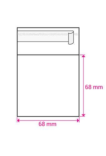 Cellofaan Zakjes Transparant Met Plakstrip 68x68mm 100stuks