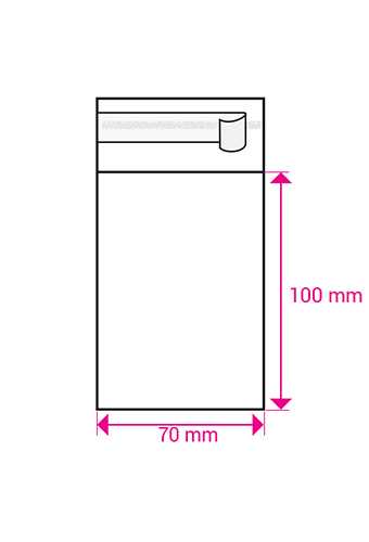 Cellofaan Zakjes Transparant Met Plakstrip 100x70mm 500stuks