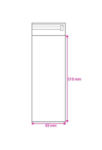 Cellofaan Zakjes Transparant Met Plakstrip 215x83mm 500stuks