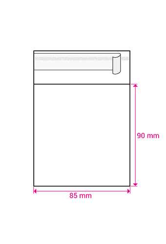 Cellofaan Zakjes Transparant Met Plakstrip 85x90mm 100stuks