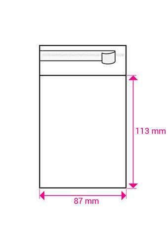 Cellofaan Zakjes Transparant Met Plakstrip 113x87mm 100stuks