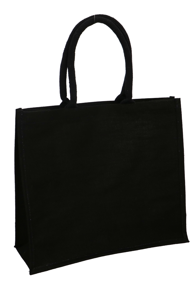 Luxe Draagtas Duco Zwart Jute & Katoen Bigshopper 40x15x35cm 50stuks