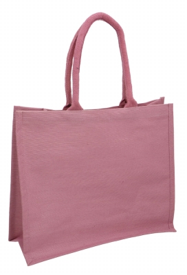 Luxe Draagtas Duco Roze Jute & Katoen Bigshopper 40x15x35cm 50stuks