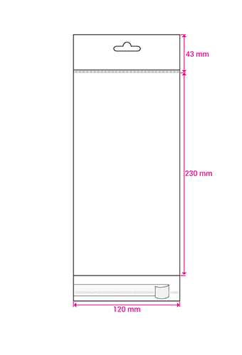 Cellofaan Zakjes Transp. & Wit Euroslot & Plakstrip 230x120mm 250stuks