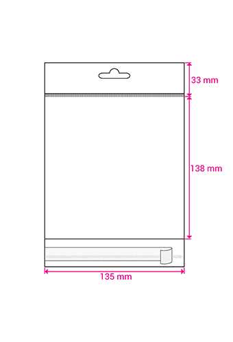 Cellofaan Zakjes Transp. & Wit Euroslot & Plakstrip 135x138mm 250stuks