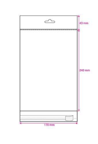 Cellofaan Zakjes Transp. & Wit Euroslot & Plakstrip 240x170mm 250stuks