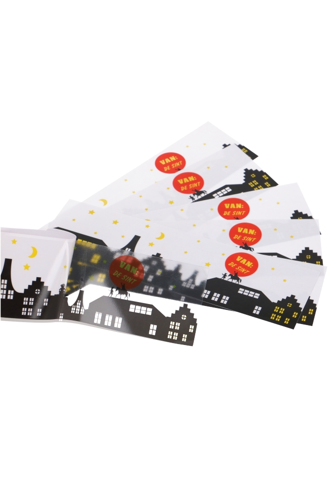 Etiketten Sint Transparant Van De Sint 21x6cm 20stuks