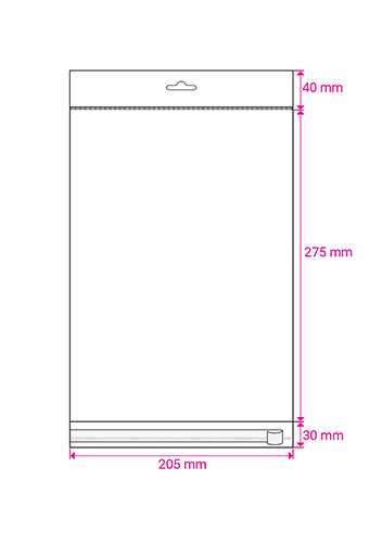 Cellofaan Zakjes Transp. & Witte Rand & Plakstrip 275x205mm 250stuks