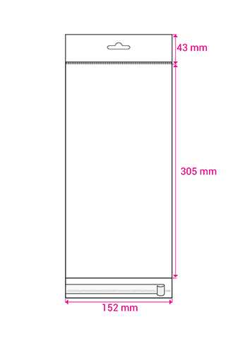 Cellofaan Zakjes Transp. & Wit Euroslot & Plakstrip 300x152mm 250stuks