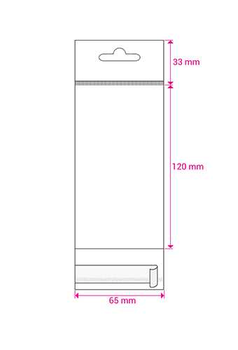 Cellofaan Zakjes Transp. & Wit Euroslot & Plakstrip 120x65mm 500stuks