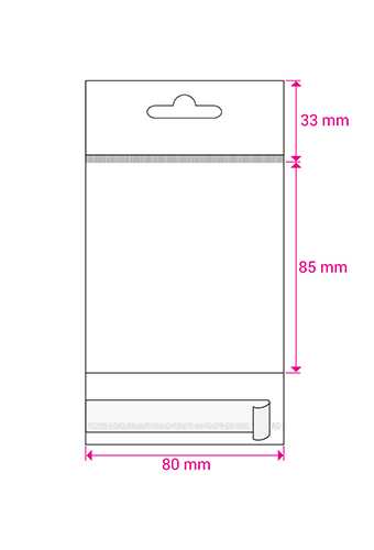 Cellofaan Zakjes Transp. & Wit Euroslot & Plakstrip 85x80mm 250stuks