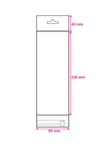 Cellofaan Zakjes Transp. & Wit Euroslot & Plakstrip 220x85mm 250stuks