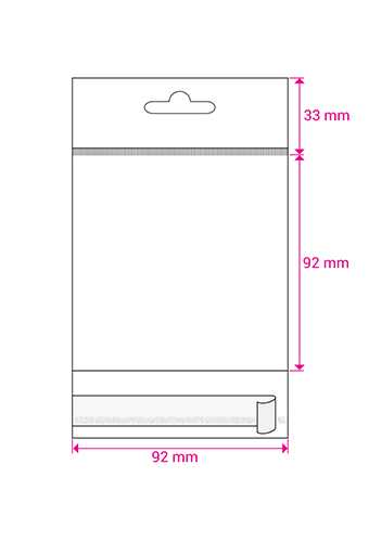 Cellofaan Zakjes Transp. & Wit Euroslot & Plakstrip 92x92mm 250stuks