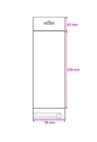 Cellofaan Zakjes Transp. & Wit Euroslot & Plakstrip 230x95mm 250stuks